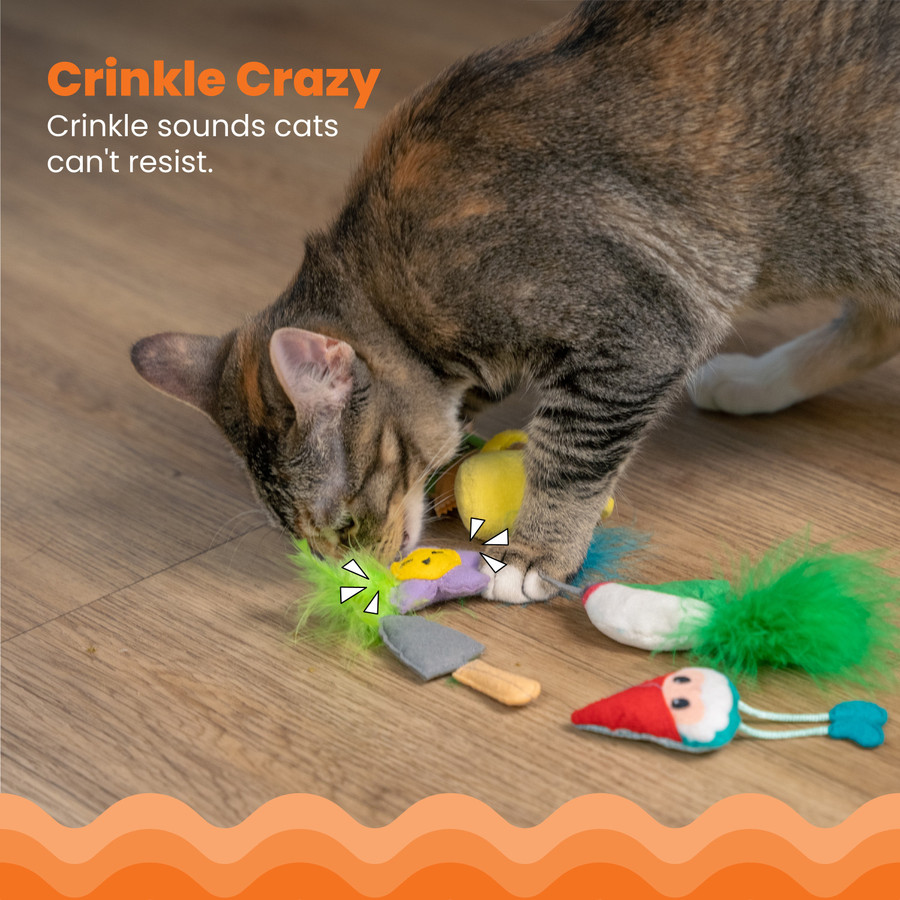 Garden Fur-ends Cat Toys - 6 Pack Multi