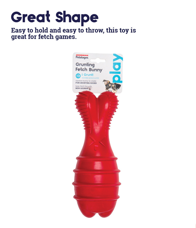 Grunt Fetch Stick Bunny Dog Toy Red