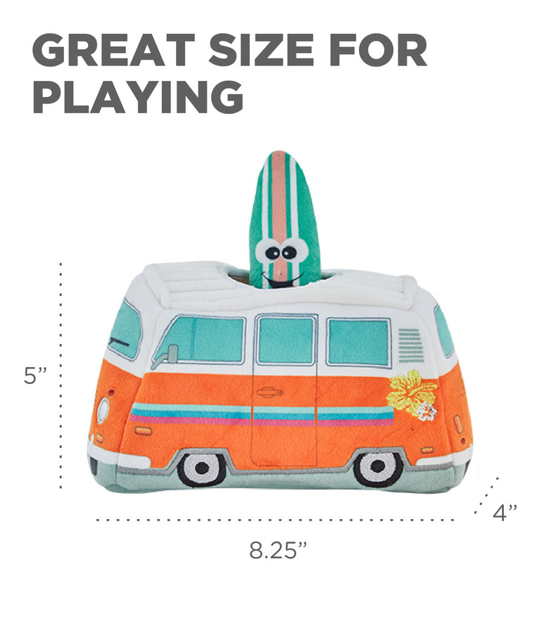 Hide A Surf Van Plush Dog Toy Puzzle Multi