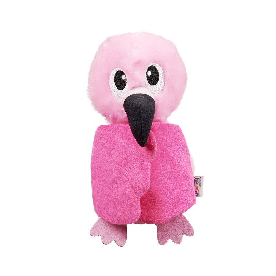 Hide-Ablez Flamingo Plush Dog Puzzle with Treat Ball Pink
