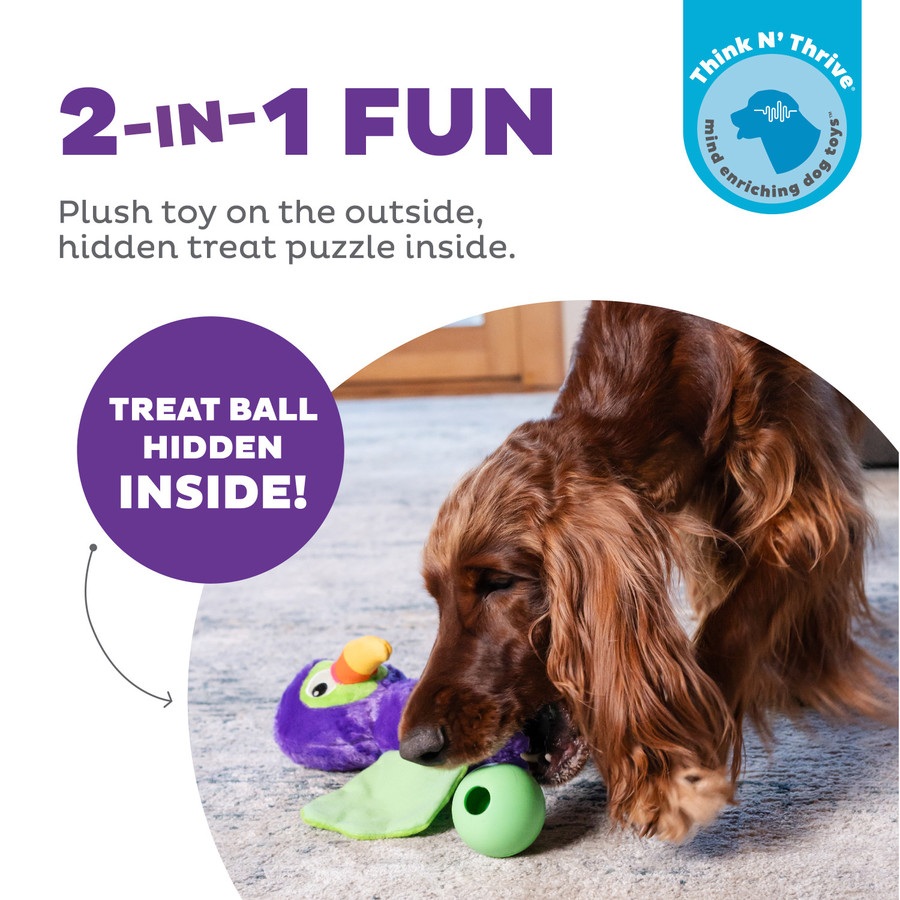 Hide-Ablez Interactive Plush Dog Puzzle With Treat Ball
