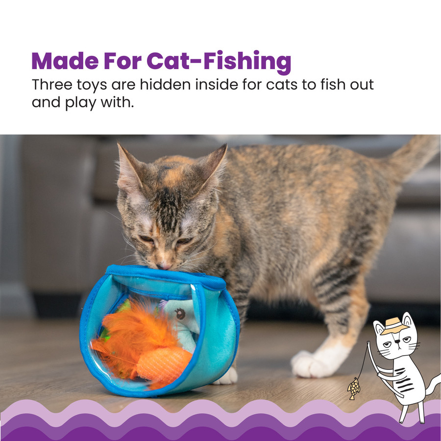 Hide & Seek Fish Bowl Cat Puzzle Toy Blue