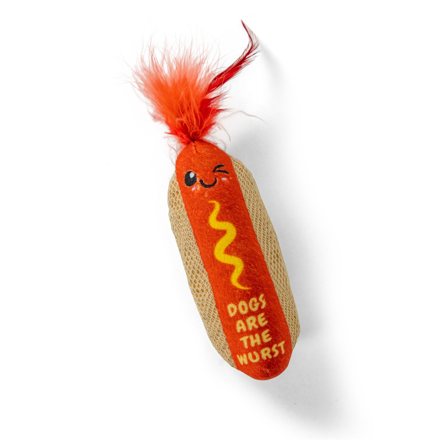 Hot Dog Kicker Catnip Toy and Dental Toy for Cats