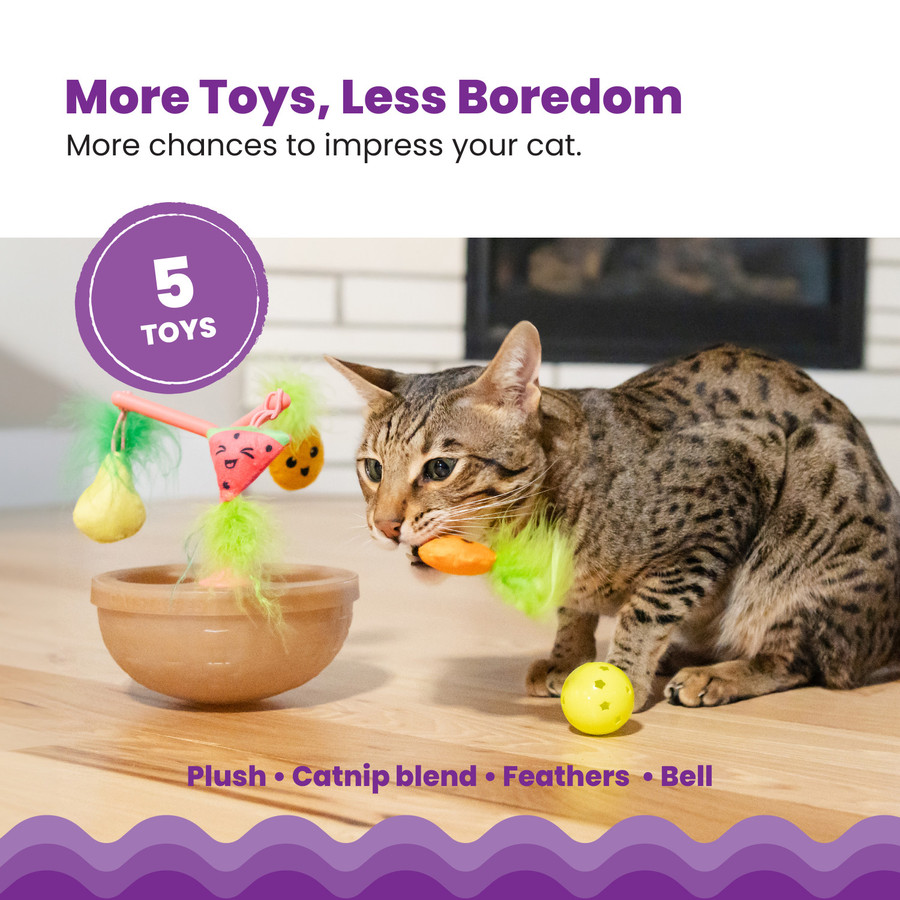 Hunt N' Wobble Fruit Bowl Wobbling Cat Toy