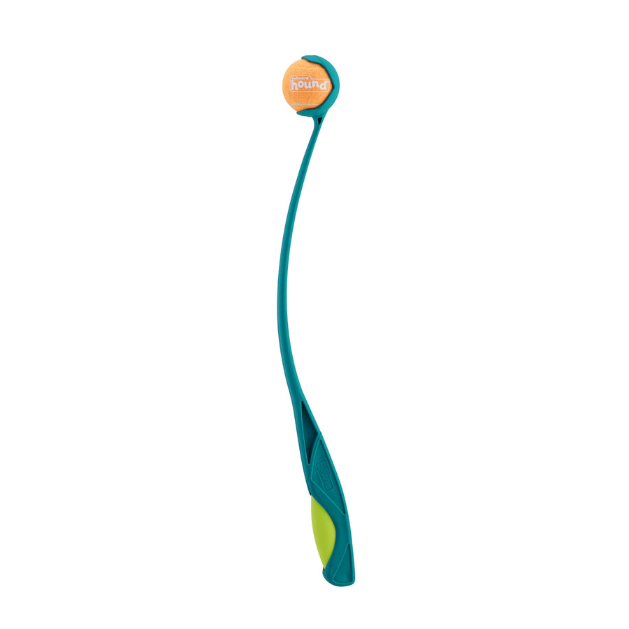 Launch A Ball Squeak Dog Ball Launcher Turquoise