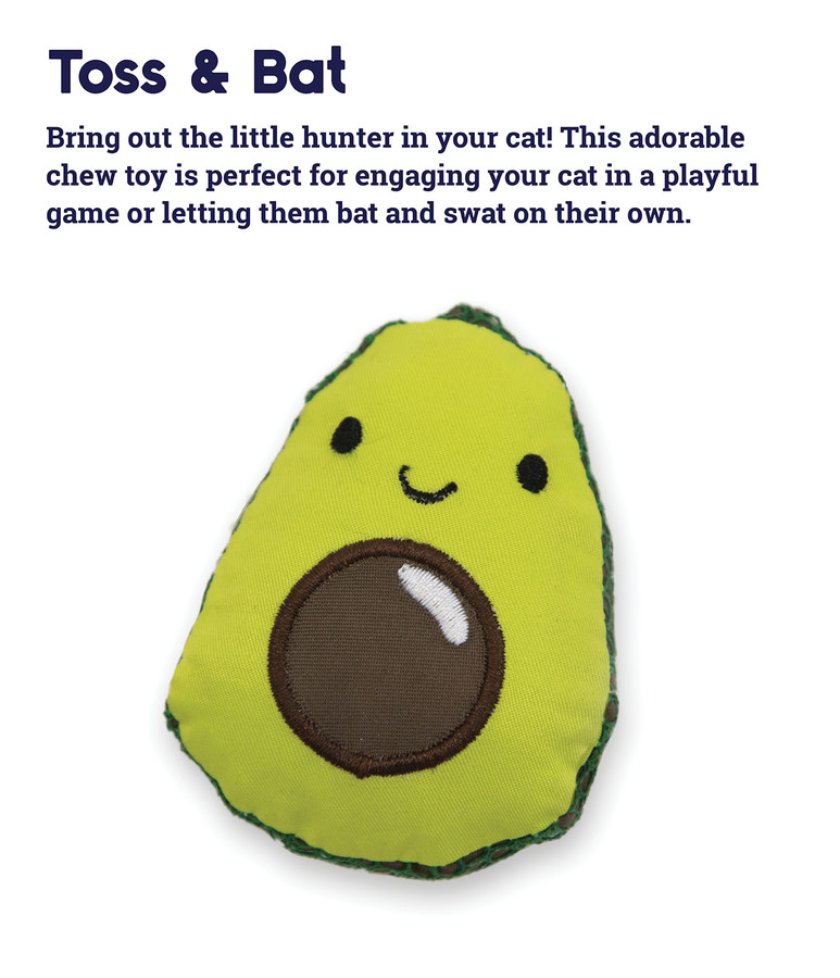 Lil' Avocato Dental Health Cat Chew Toy Green