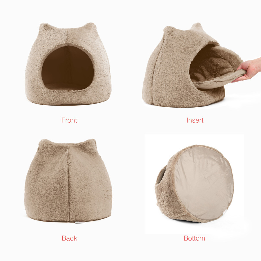 Meow Hut Fur Cat Bed 17x17