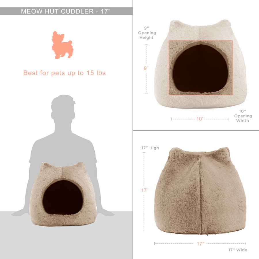 Meow Hut Fur Cat Bed 17x17