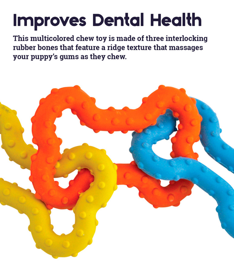 Mini Bone Tug Puppy Chew Toy Multi