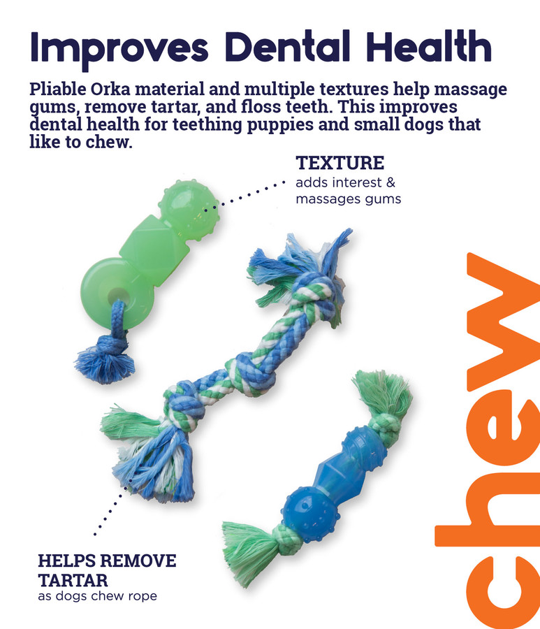Mini Dentachew Dog Chew Toy - 3 Pack Multi
