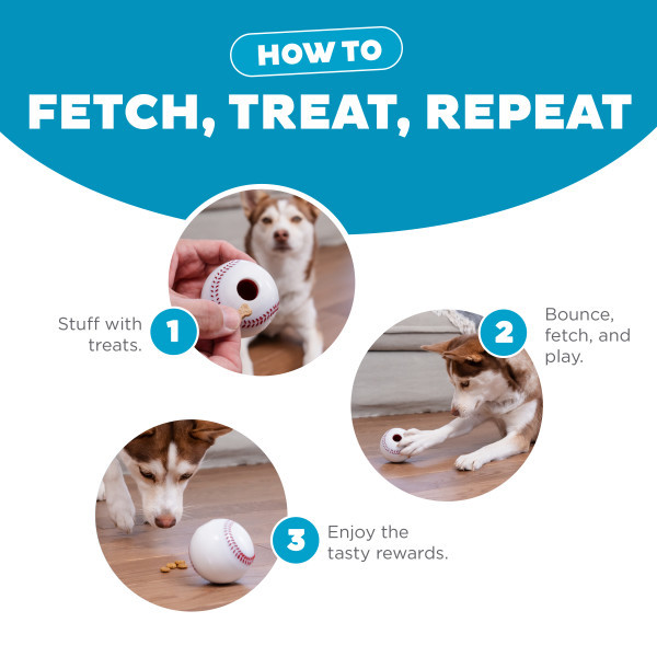 Orbee-Tuff Baseball Treat-Dispensing Dog Chew Toy White