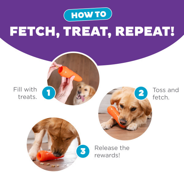 Orbee-Tuff Carrot Treat-Dispensing Dog Chew Toy Orange