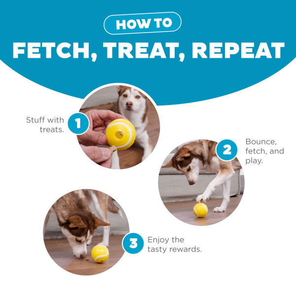 Orbee-Tuff Tennis Ball Treat-Dispensing Dog Chew Toy Yellow