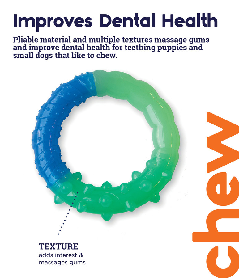 Orka Grow-With-Me-Ring Dog Chew Toy Multi