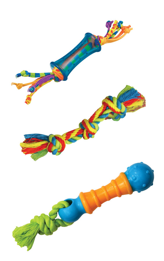 Orka Mini Dental Dog Chew Toys - 3 Pack Multi Mini