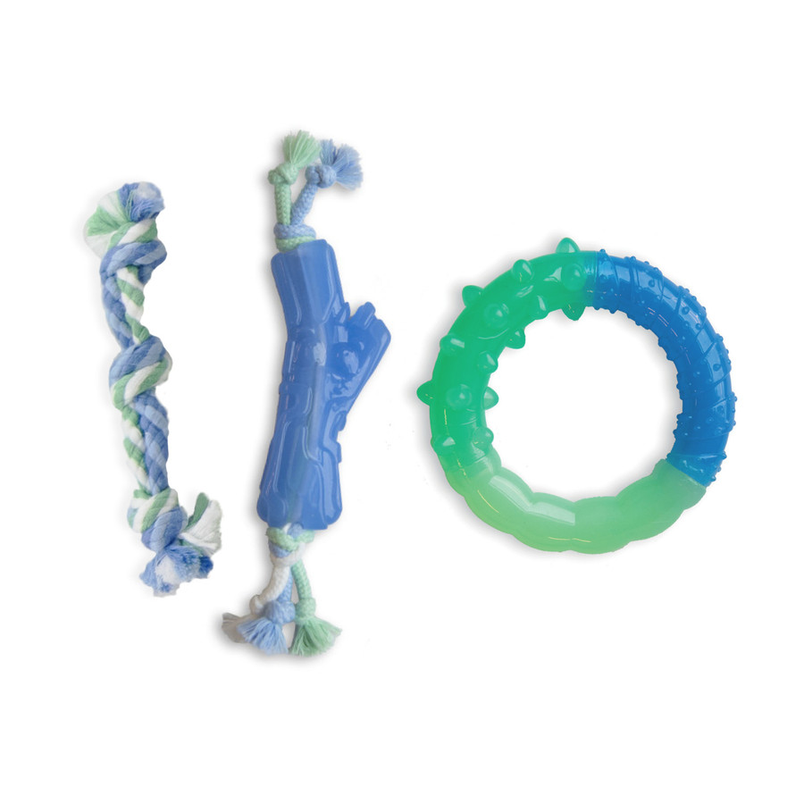 Orka Puppy Dental Chew Toys - 3 Pack Multi