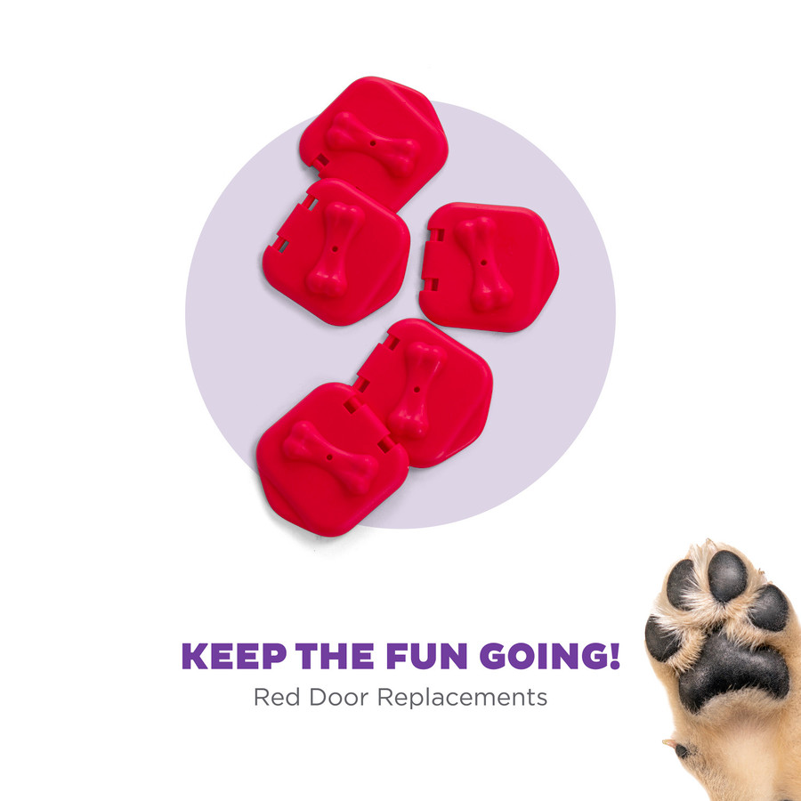Outward Hound Nina Ottosson Extra Doors For Dog Brick Dog Puzzle - 5 Pack Red