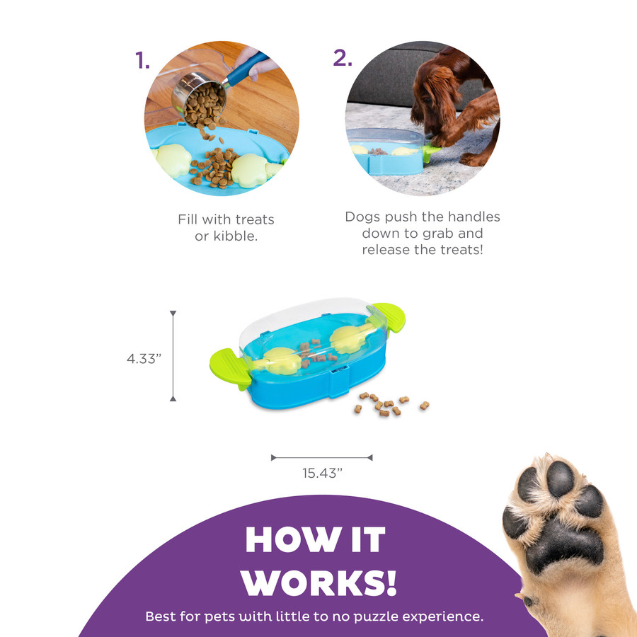Paw N' Play Dog Puzzle Dog Enrichment Toy Blue