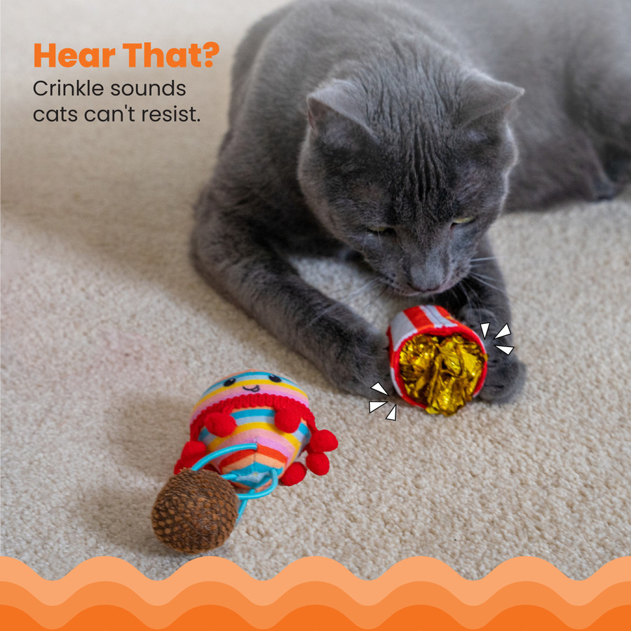 Pawrty Catnip Cat Toys - 3 Pack Multi