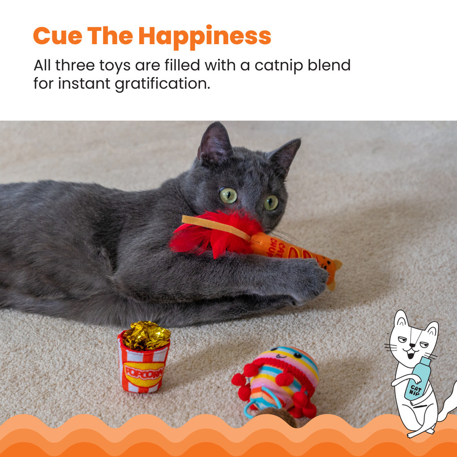 Pawrty Catnip Cat Toys - 3 Pack Multi