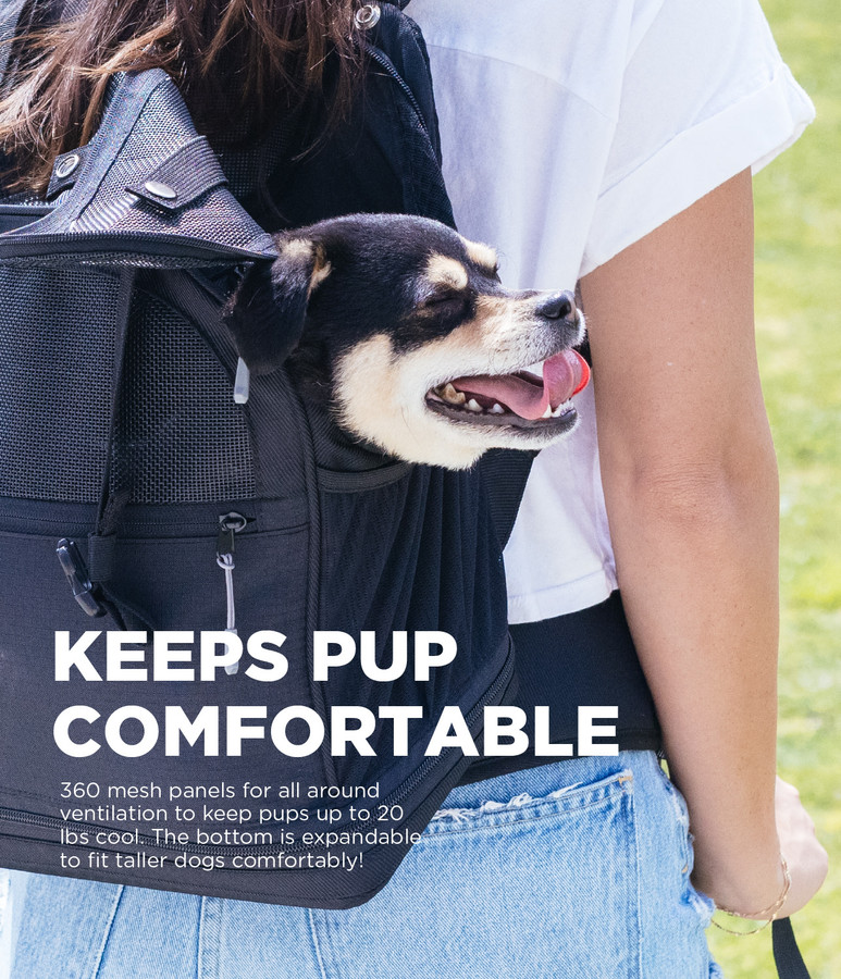 Puppak 2 In 1 Dog Carrier Black