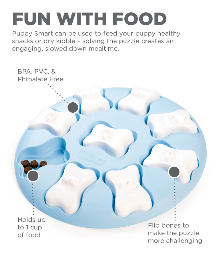 Puppy Smart Interactive Treat Puzzle Dog Toy Blue