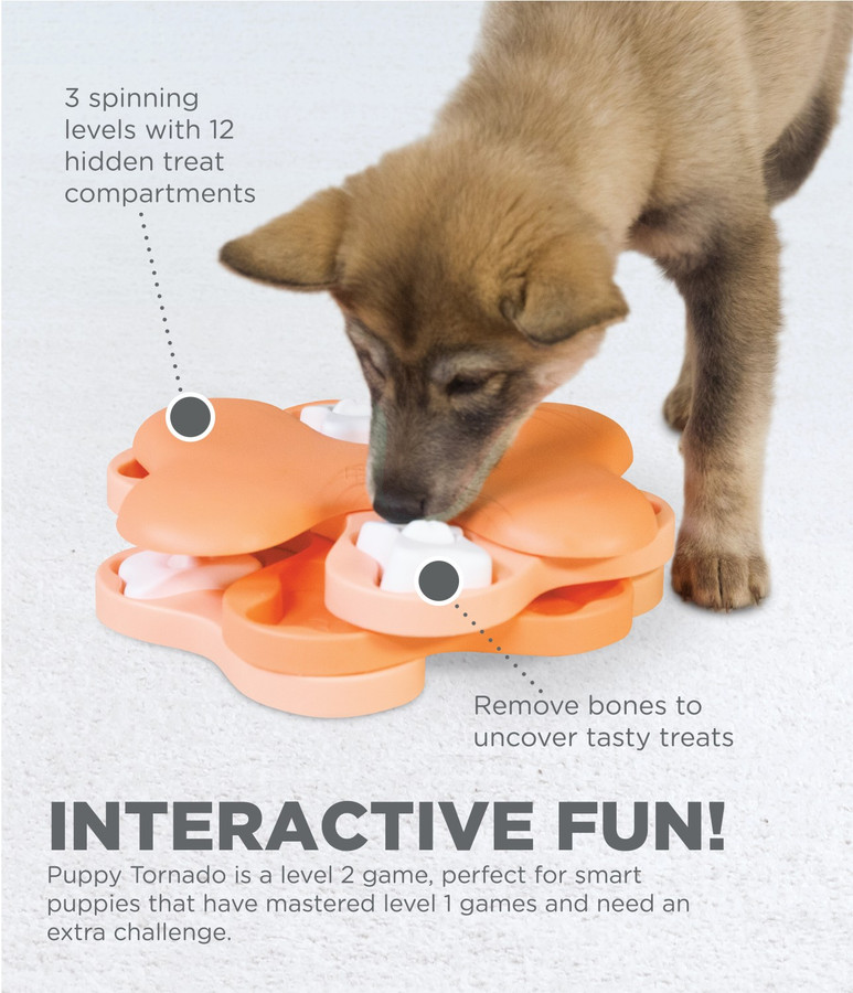 Puppy Tornado Interactive Treat Puzzle Dog Toy Pink