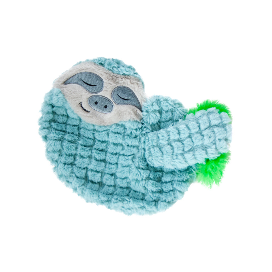 Purr Pillow Snoozin' Sloth Plush Cat Toy Green