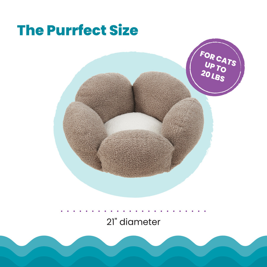 Purrfect Petals Cat Bed Tan