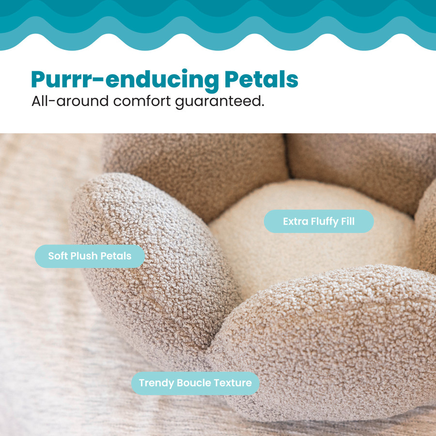 Purrfect Petals Cat Bed Tan