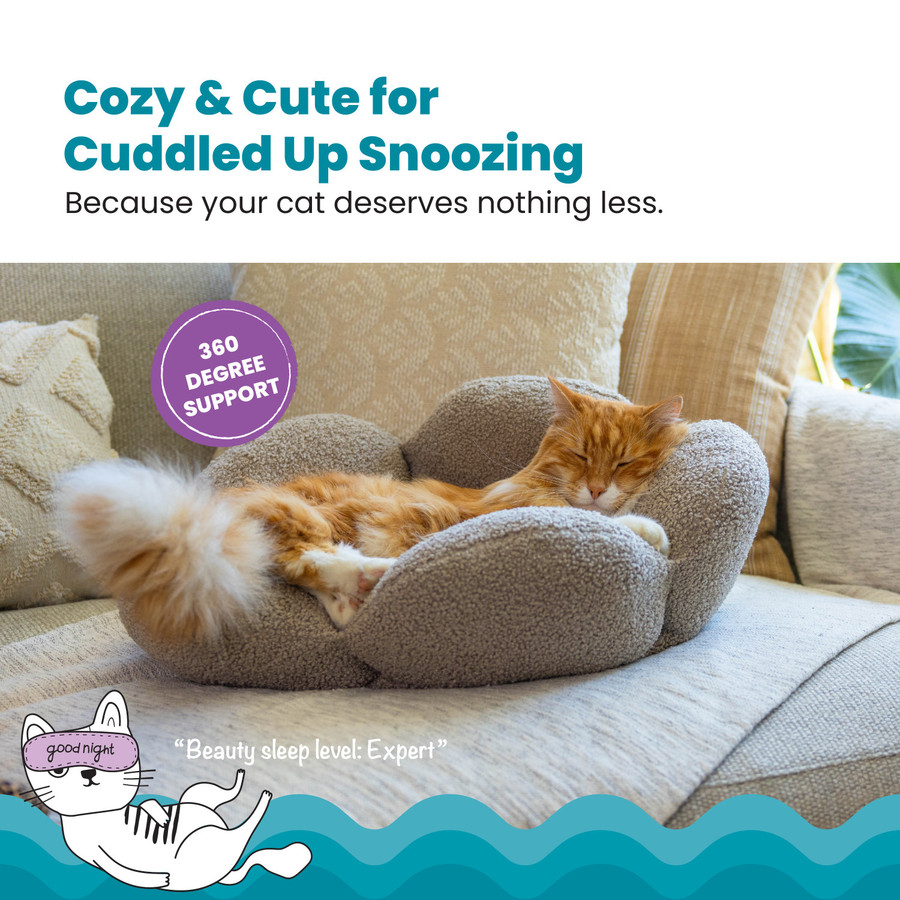 Purrfect Petals Cat Bed Tan