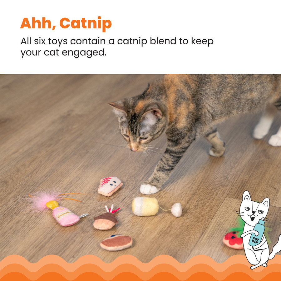 Purrsecco & Cupcakes Cat Toys - 6 Pack Multi
