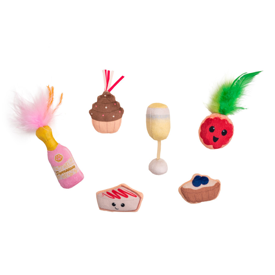 Purrsecco & Cupcakes Cat Toys - 6 Pack Multi
