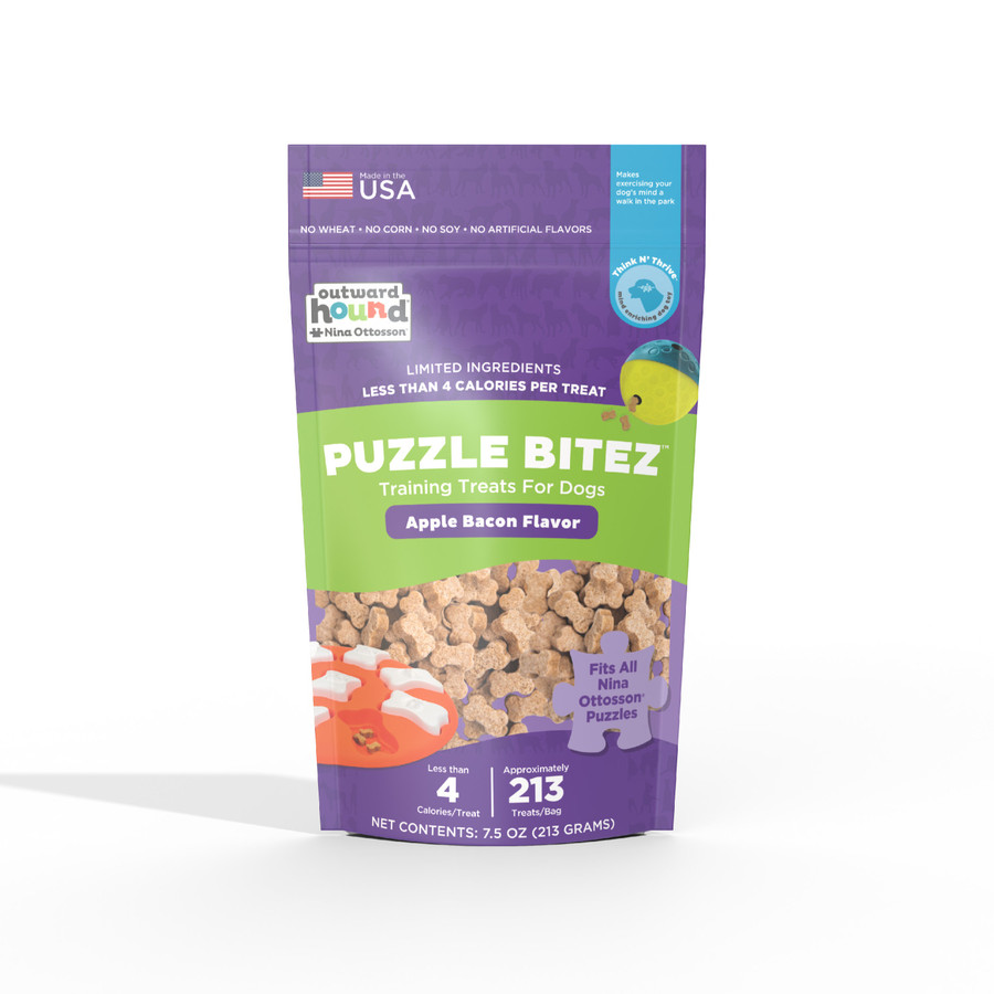 Puzzle Bitez Training Treats For Dogs Apple Bacon Flavor