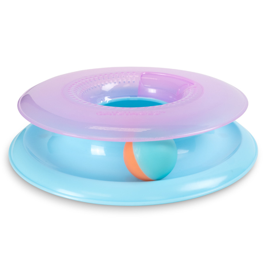 Race N' Chase Track Interactive Cat Ball Track Toy with Catnip Diffuser Purple