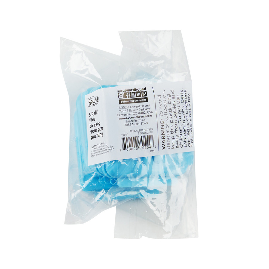 Replacement Tiles For Dog Puzzles - 5 Pack Blue