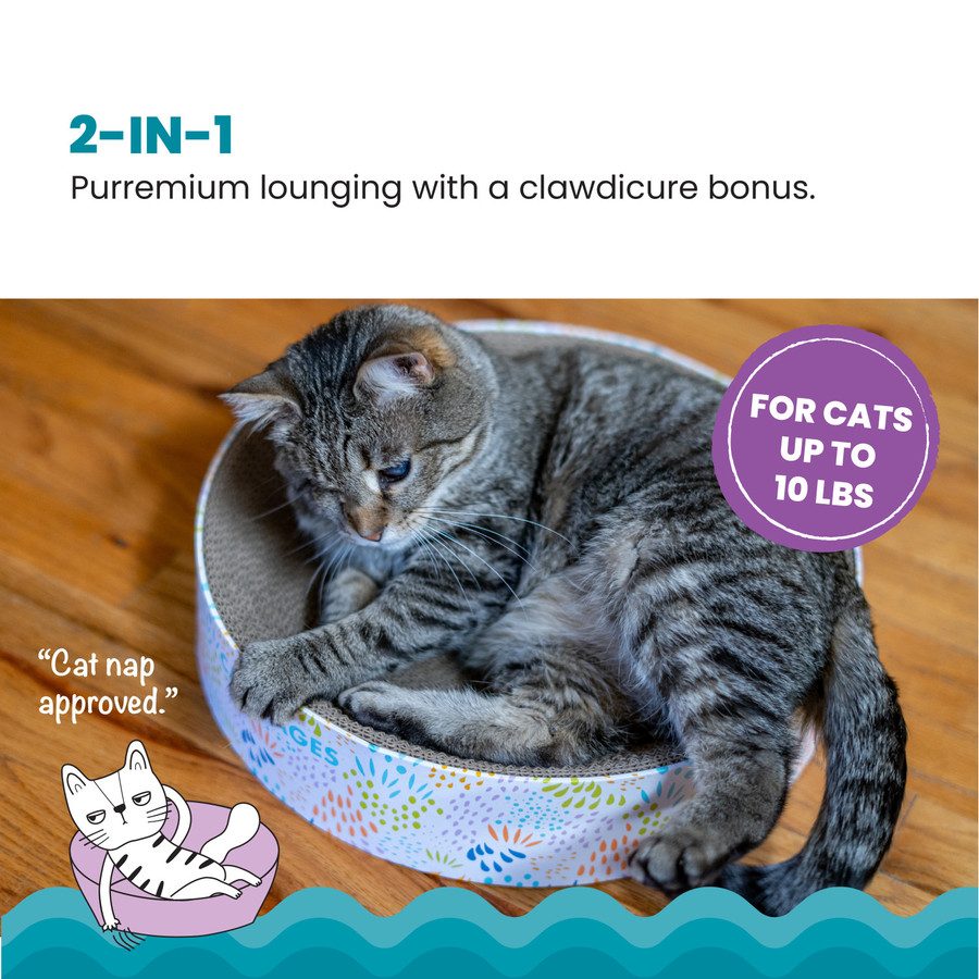 Scratch & Cuddle Corrugated Cat Scratcher And Lounger Bowl For Small Cats Mlt