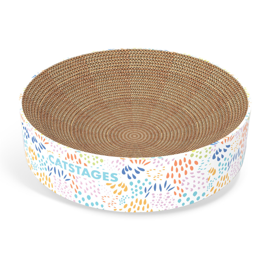 Scratch & Cuddle Corrugated Cat Scratcher And Lounger Bowl For Small Cats Mlt