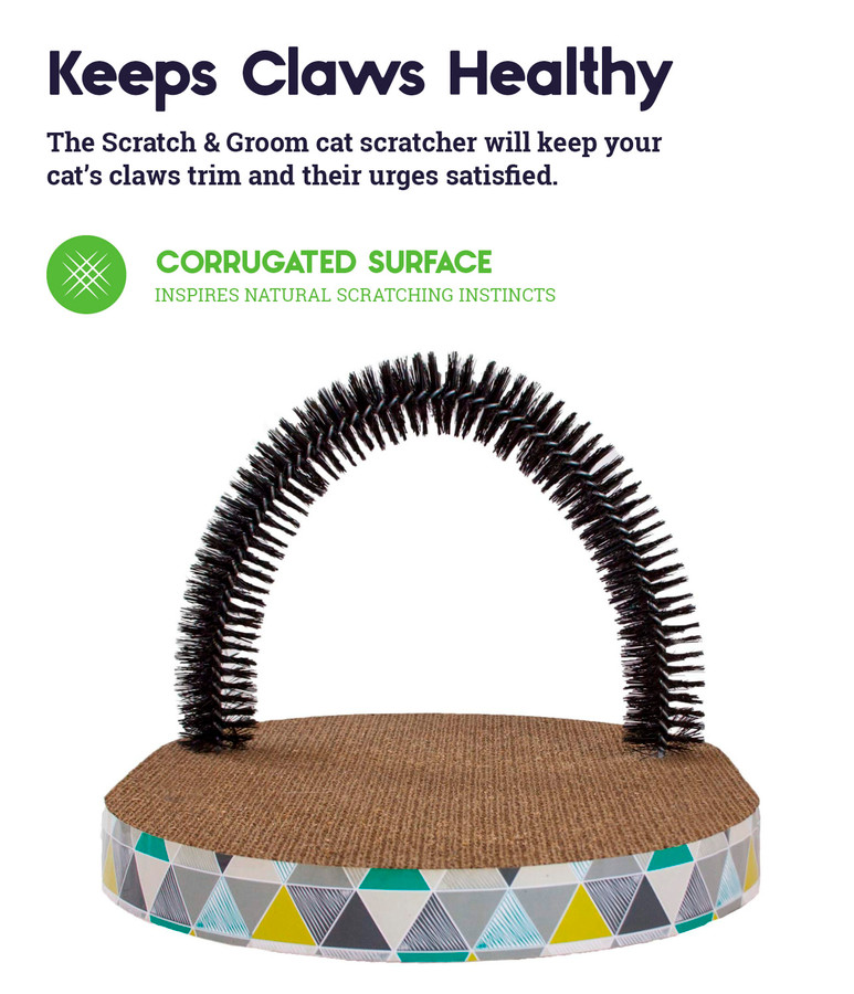 Scratch & Groom Cat Scratch Pad Tan