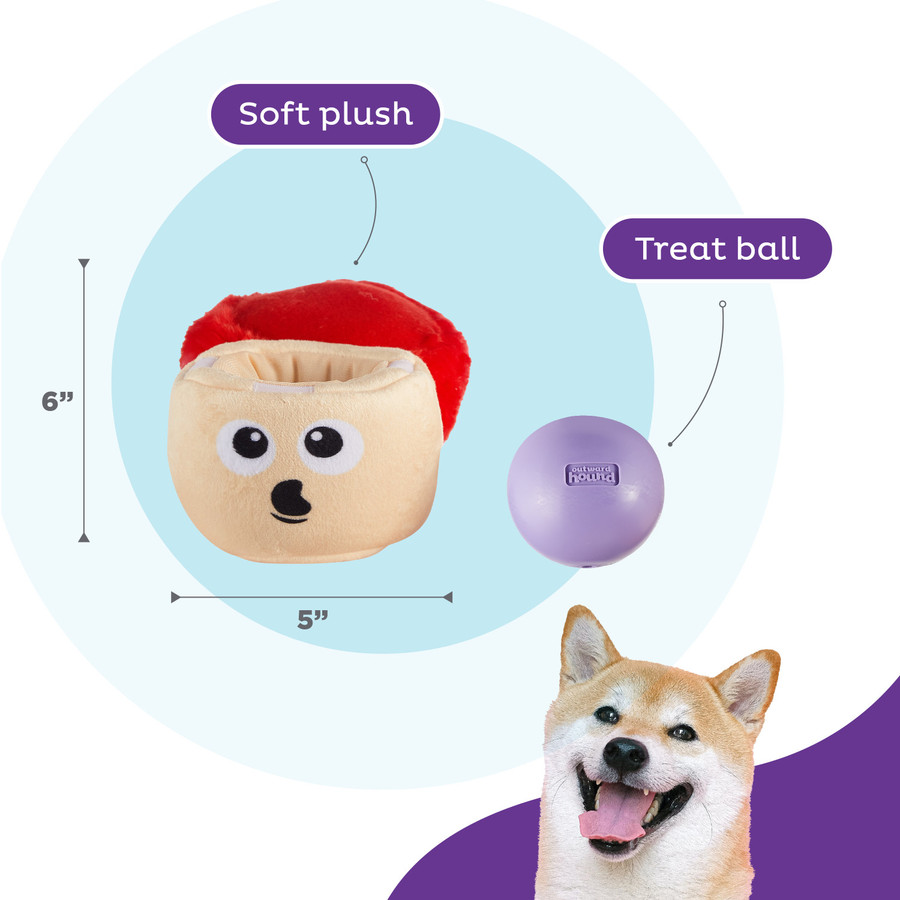 Snack Palz Interactive Plush Dog Puzzle With Treat Ball Multi