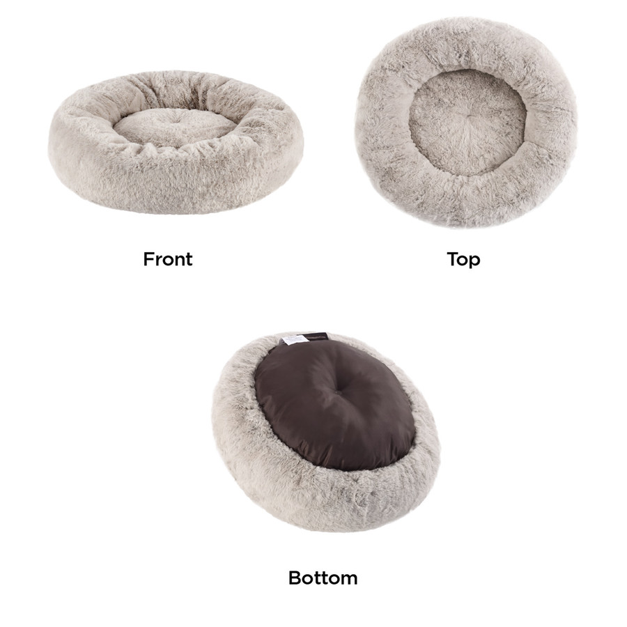 SnuggleSoft Faux Fur Pet Bed Brown 23X23