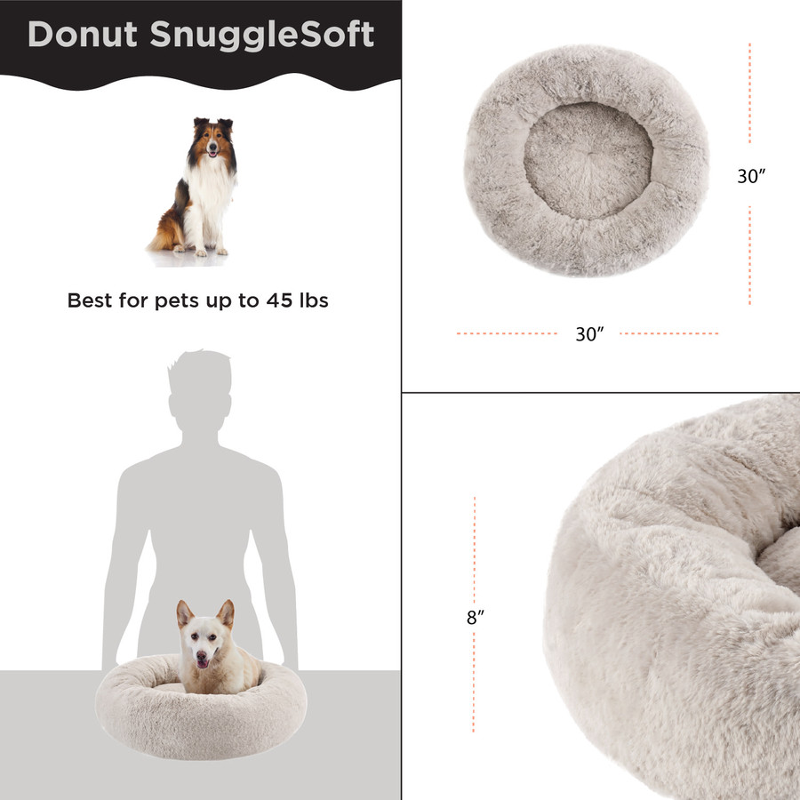 SnuggleSoft Faux Fur Pet Bed Brown 30X30