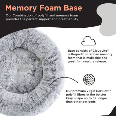 SnuggleSoft Faux Fur Pet Bed Grey