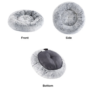SnuggleSoft Faux Fur Pet Bed Grey