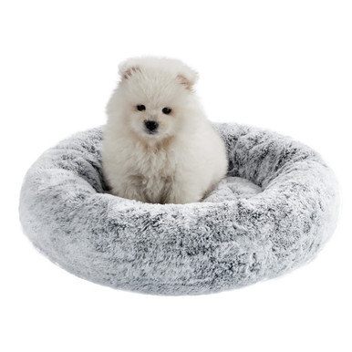 SnuggleSoft Faux Fur Pet Bed Grey