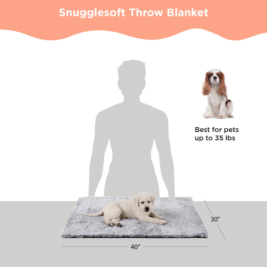 SnuggleSoft Faux Fur Pet Blanket Grey 30X40