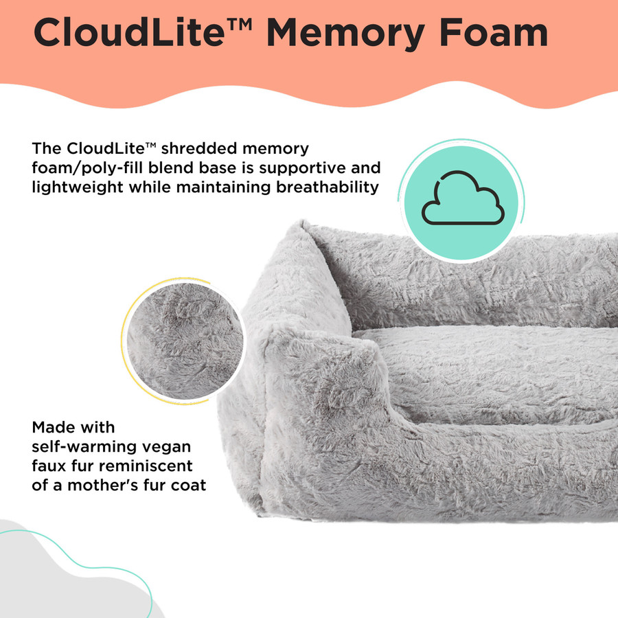 Soothe & Snooze Lounge Lux Dog Bed Grey 36X27