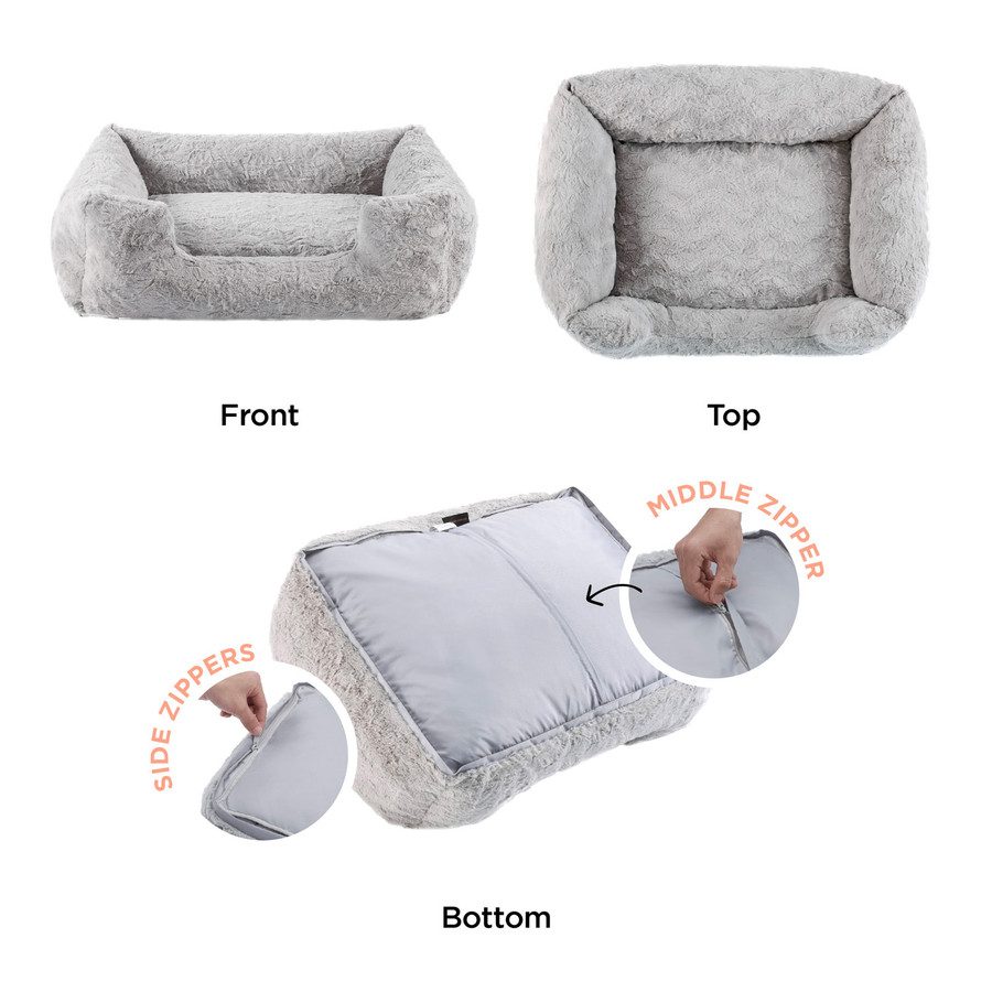 Soothe & Snooze Lounge Lux Dog Bed Grey 36X27