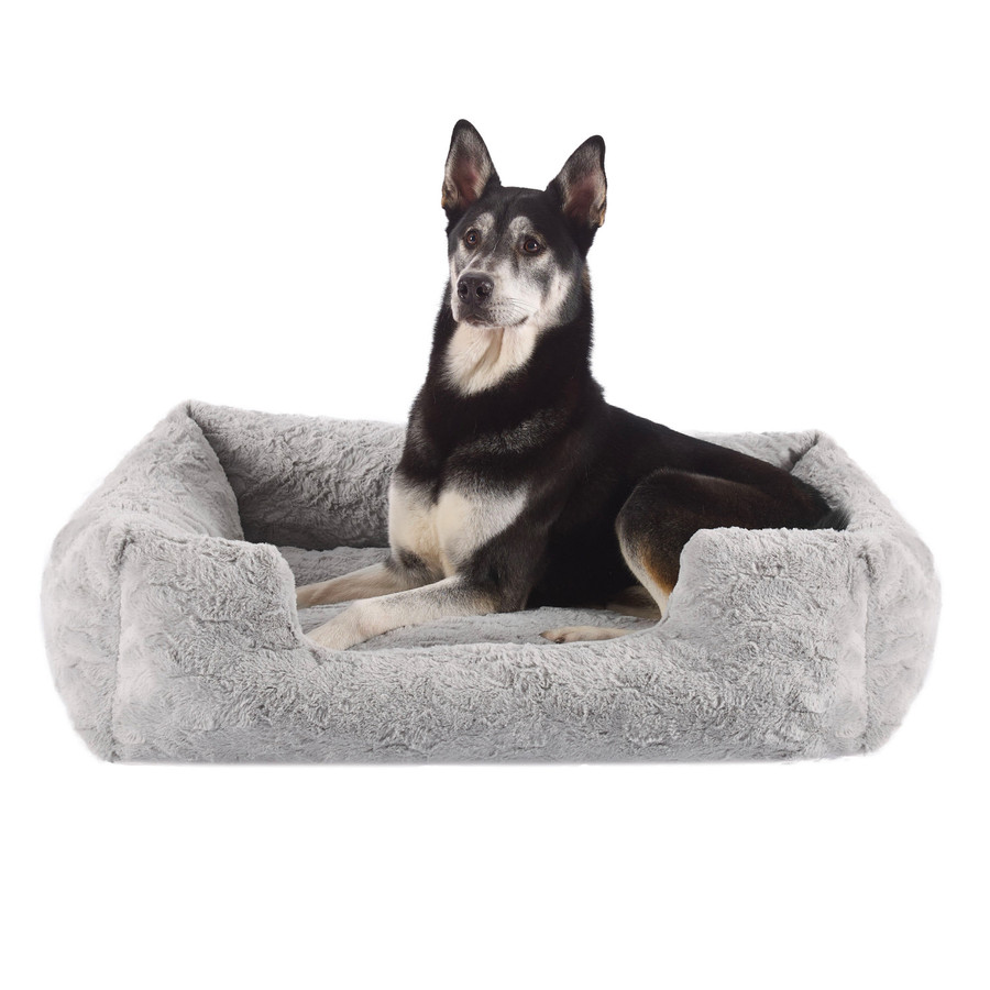 Soothe & Snooze Lounge Lux Dog Bed Grey 36X27
