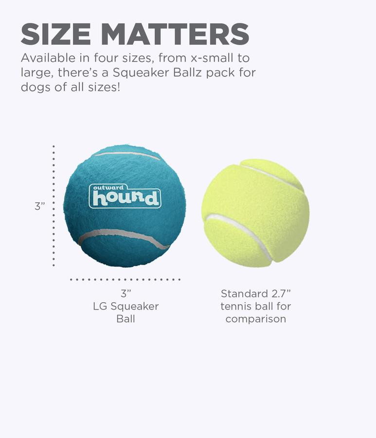 Squeaker Ballz Squeaky Tennis Balls Large
